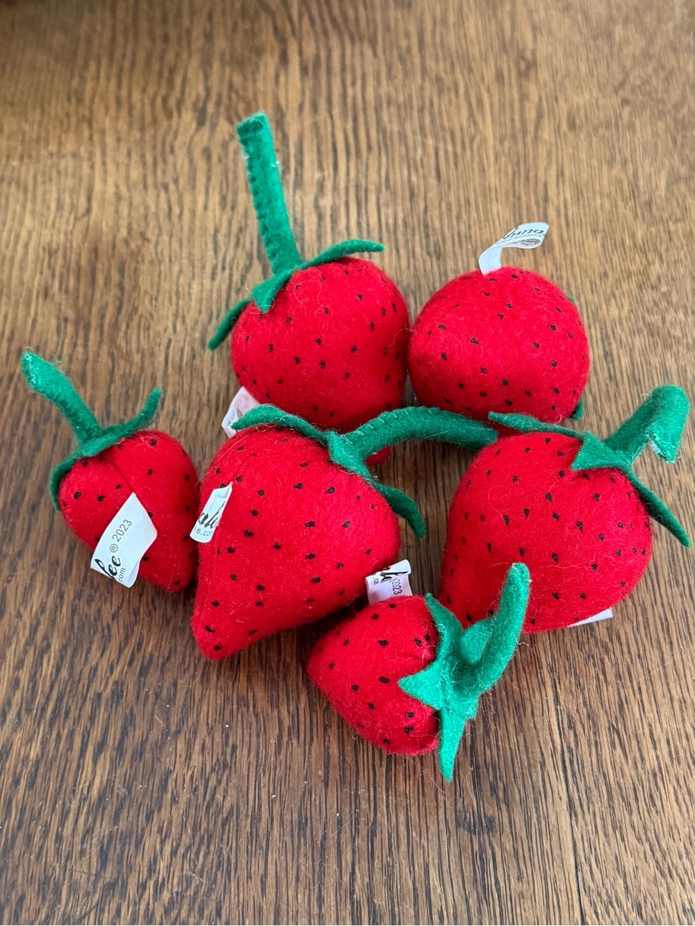 Annalee Red and Green Felt Strawberry Plush Collection